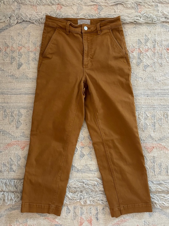 Everlane Pants - Everlane Caramel Brown Straight-Leg Cropped Pants